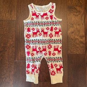 Hanna Andersson Red and Cream Kids overalls